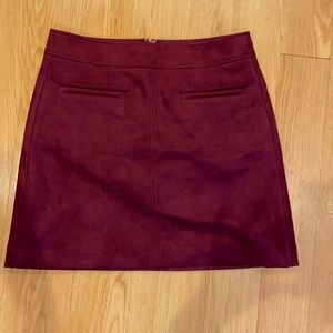Faux suede maroon skirt